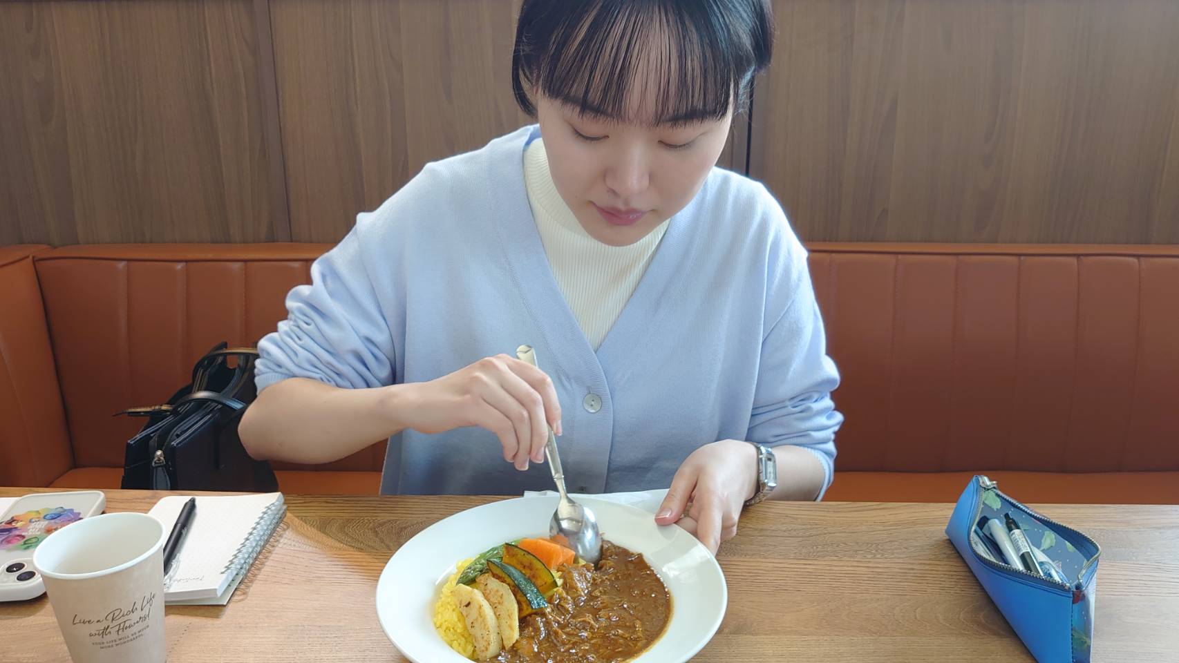 Kさんインターンシップ　食事の様子